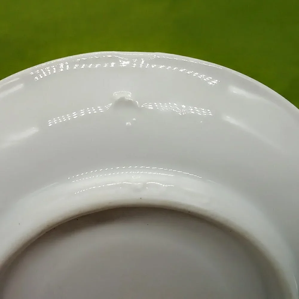 Set of 4 White Porcelain Demitasse Cups & Saucers